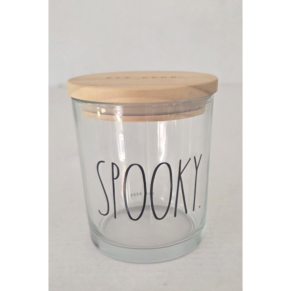 Rae Dunn Halloween 4" Spooky Glass Jar With Wood Lid
